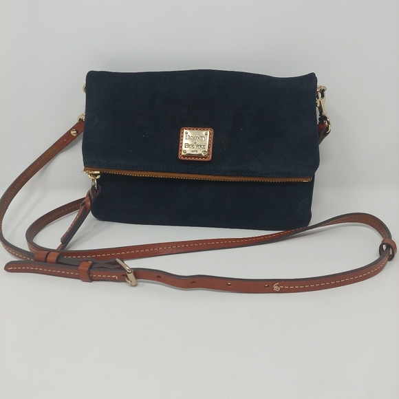 Dooney & Bourke Bags Dooney Bourke Black Suede Foldover Crossbody